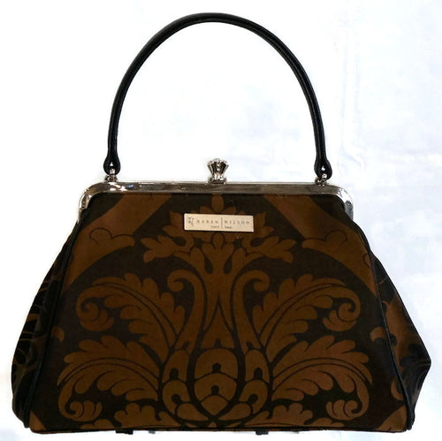 4077R- Black/Brown Damask